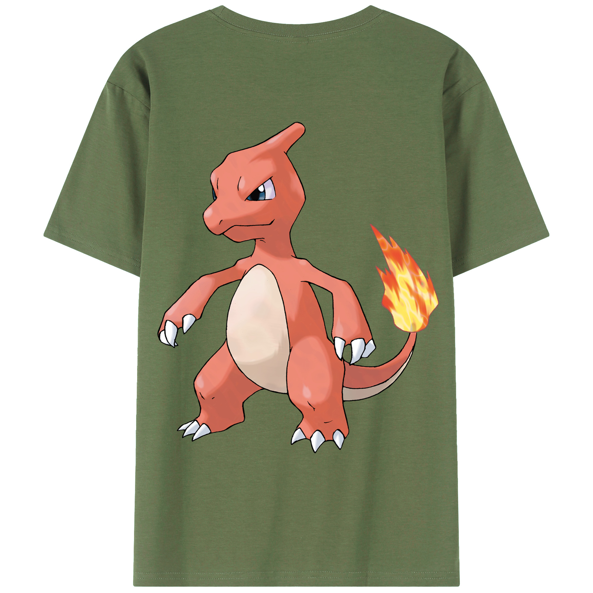 （画像用） ポケットモンスター Pokémon 綿100％ メンズ半袖Tシャツ（バックプリント） 通気性